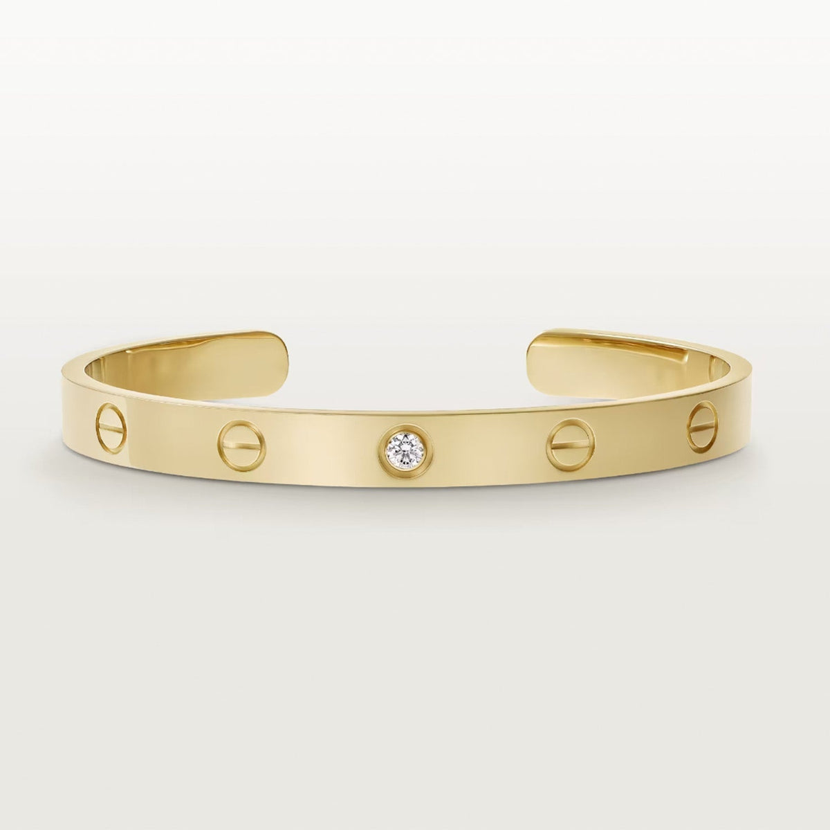 [Avelora Jewelry ]LOVE BRACELET 6.1MM 1 DIAMOND OPEN CUFF