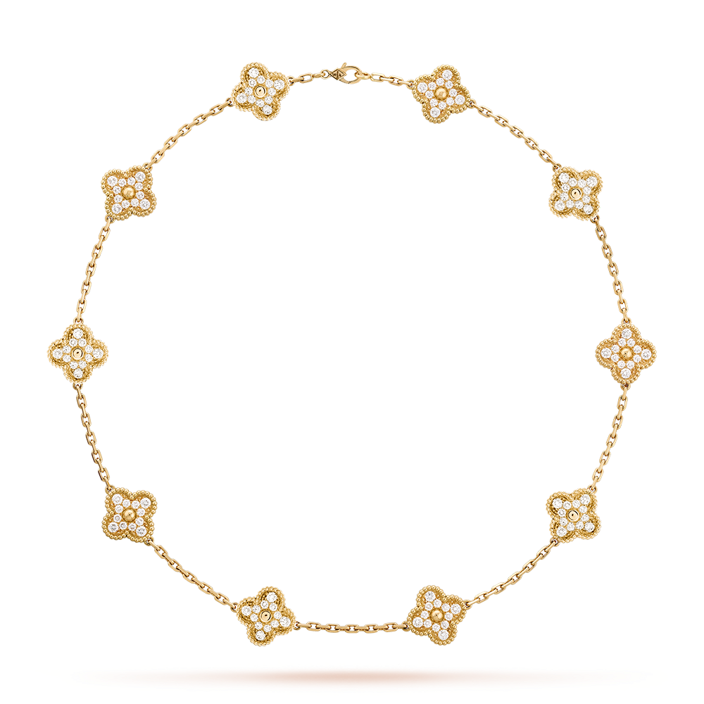 [Avelora Jewelry ]CLOVER 10 MOTIFS DIAMOND NECKLACE