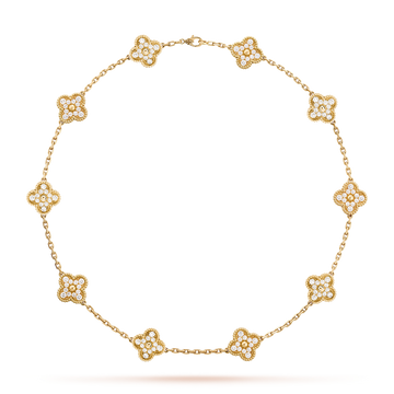 [Avelora Jewelry ]CLOVER 10 MOTIFS DIAMOND NECKLACE