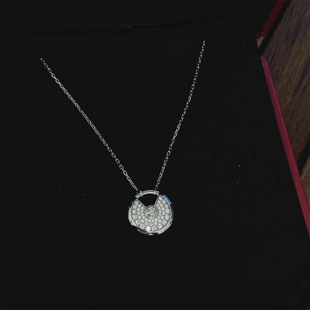 [Avelora Jewelry ]AMULETTE SILVER FULL DIAMOND NECKLACE