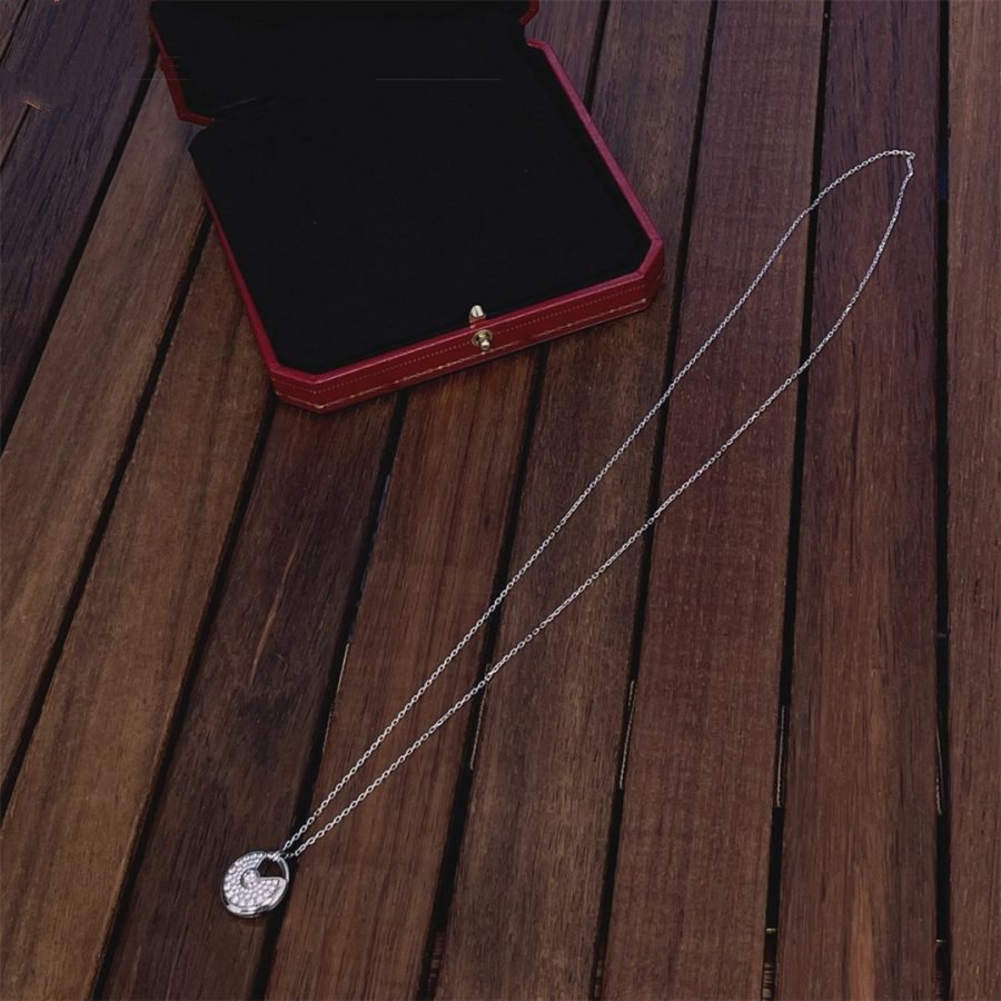 [Avelora Jewelry ]AMULETTE SILVER FULL DIAMOND NECKLACE