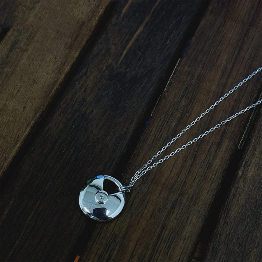 [Avelora Jewelry ]AMULETTE SILVER FULL DIAMOND NECKLACE