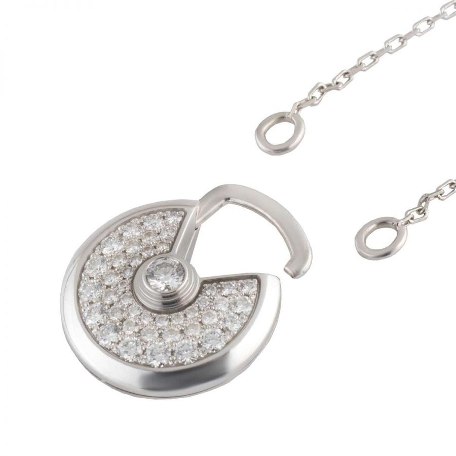 [Avelora Jewelry ]AMULETTE SILVER FULL DIAMOND NECKLACE