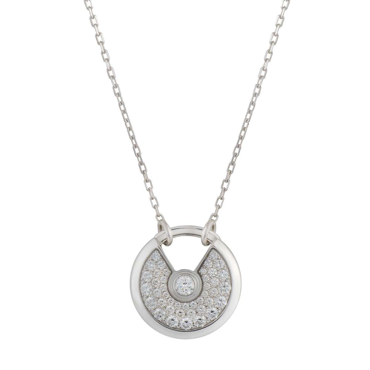 [Avelora Jewelry ]AMULETTE SILVER FULL DIAMOND NECKLACE