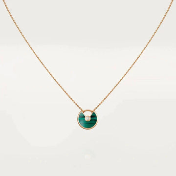 [Avelora Jewelry ]AMULETTE ROSE GOLD MALACHITE NECKLACE