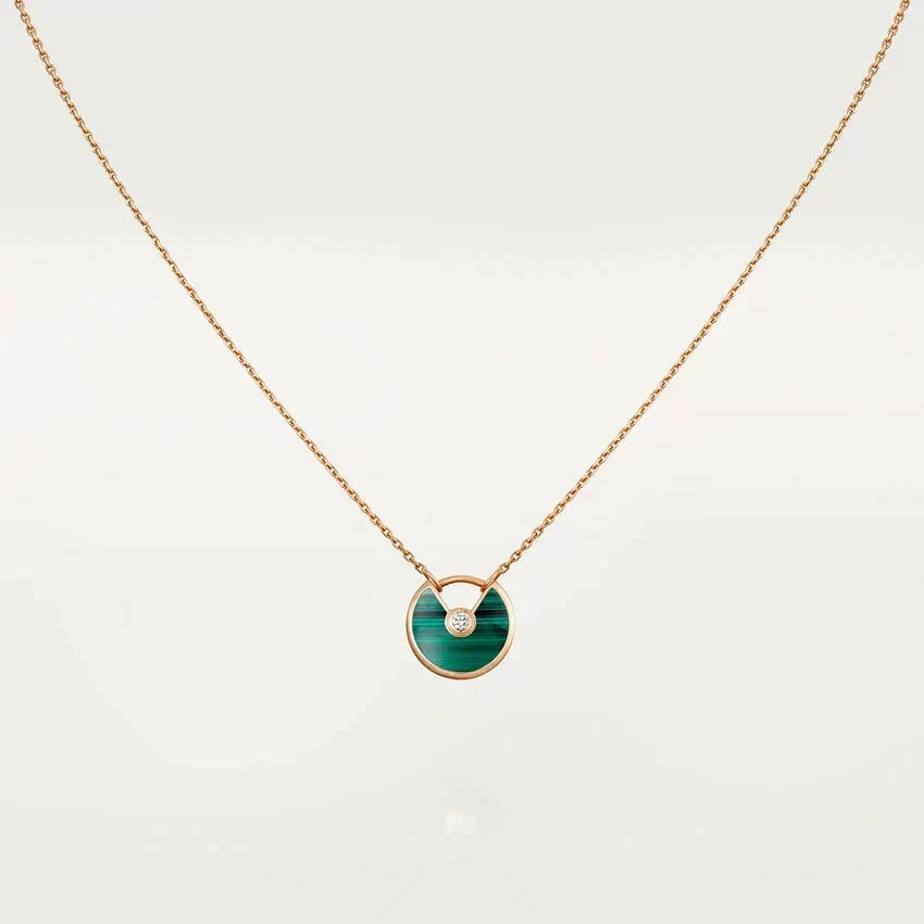 [Avelora Jewelry ]AMULETTE ROSE GOLD MALACHITE NECKLACE