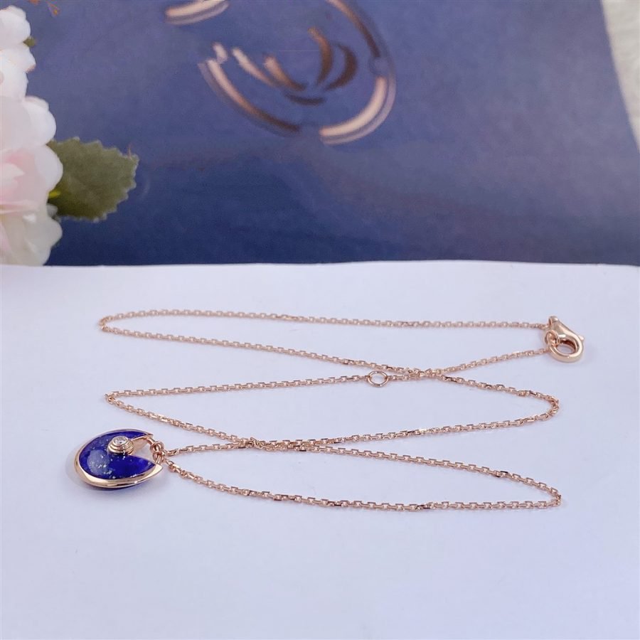 [Avelora Jewelry ]AMULETTE ROSE GOLD AGATE NECKLACE