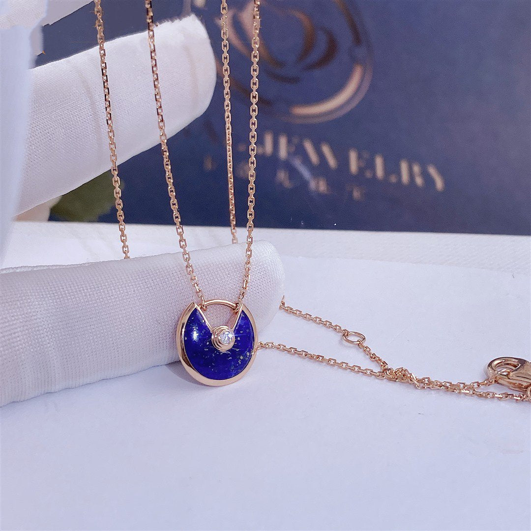 [Avelora Jewelry ]AMULETTE ROSE GOLD AGATE NECKLACE