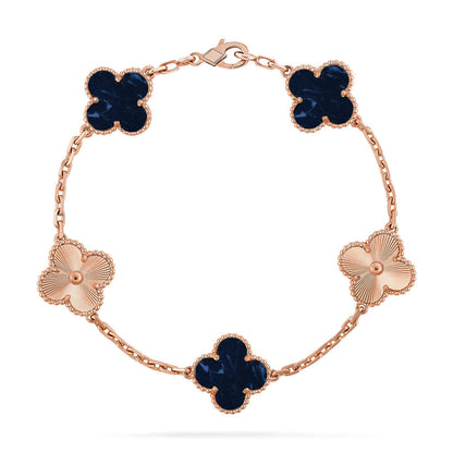 [Avelora]LUCKY CLOVER 5-MOTIF BRACELET - PIETERSITE COLLECTION