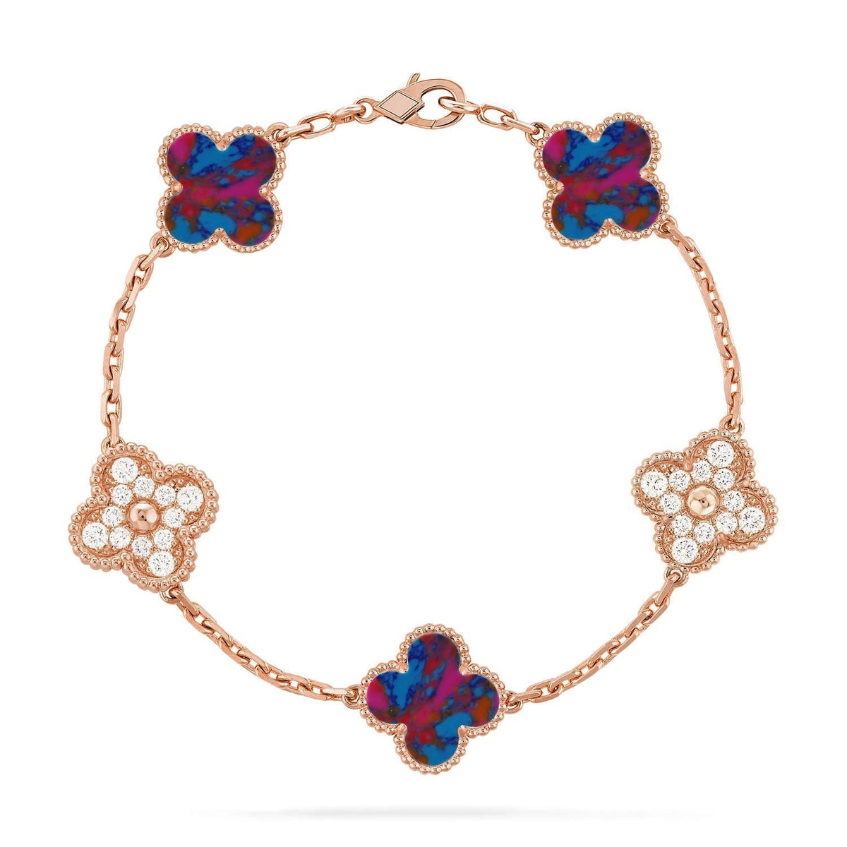 [Avelora Jewelry ]CLOVER 5 MOTIF COLOR GEMSTONES BRACELET COLLECTION