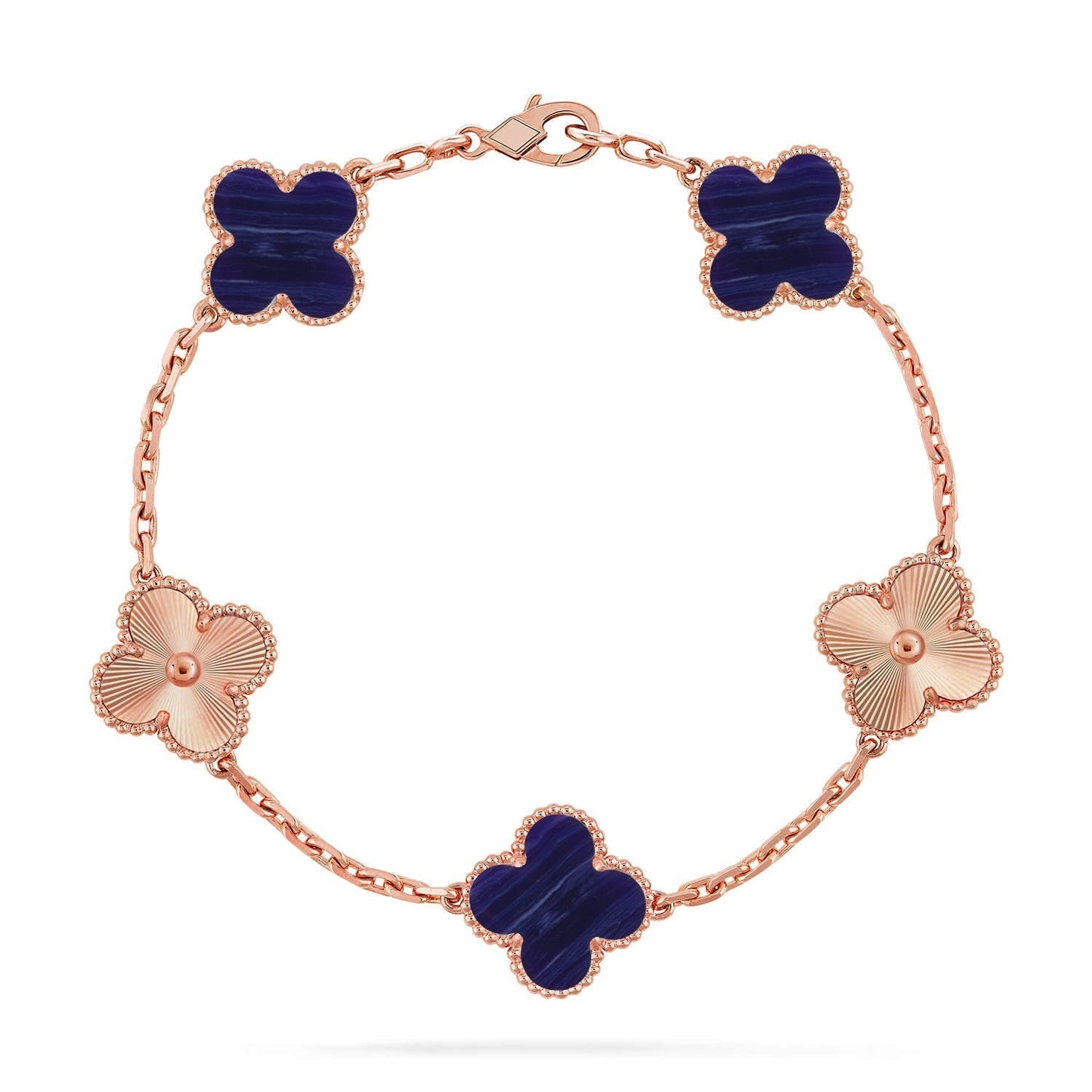[Avelora]LUCKY CLOVER 5-MOTIF BRACELET - CHAROITE COLLECTION