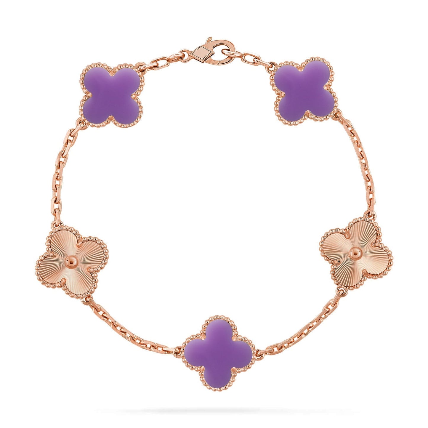 [Avelora]LUCKY CLOVER 5-MOTIF BRACELET - LAVENDER COLLECTION