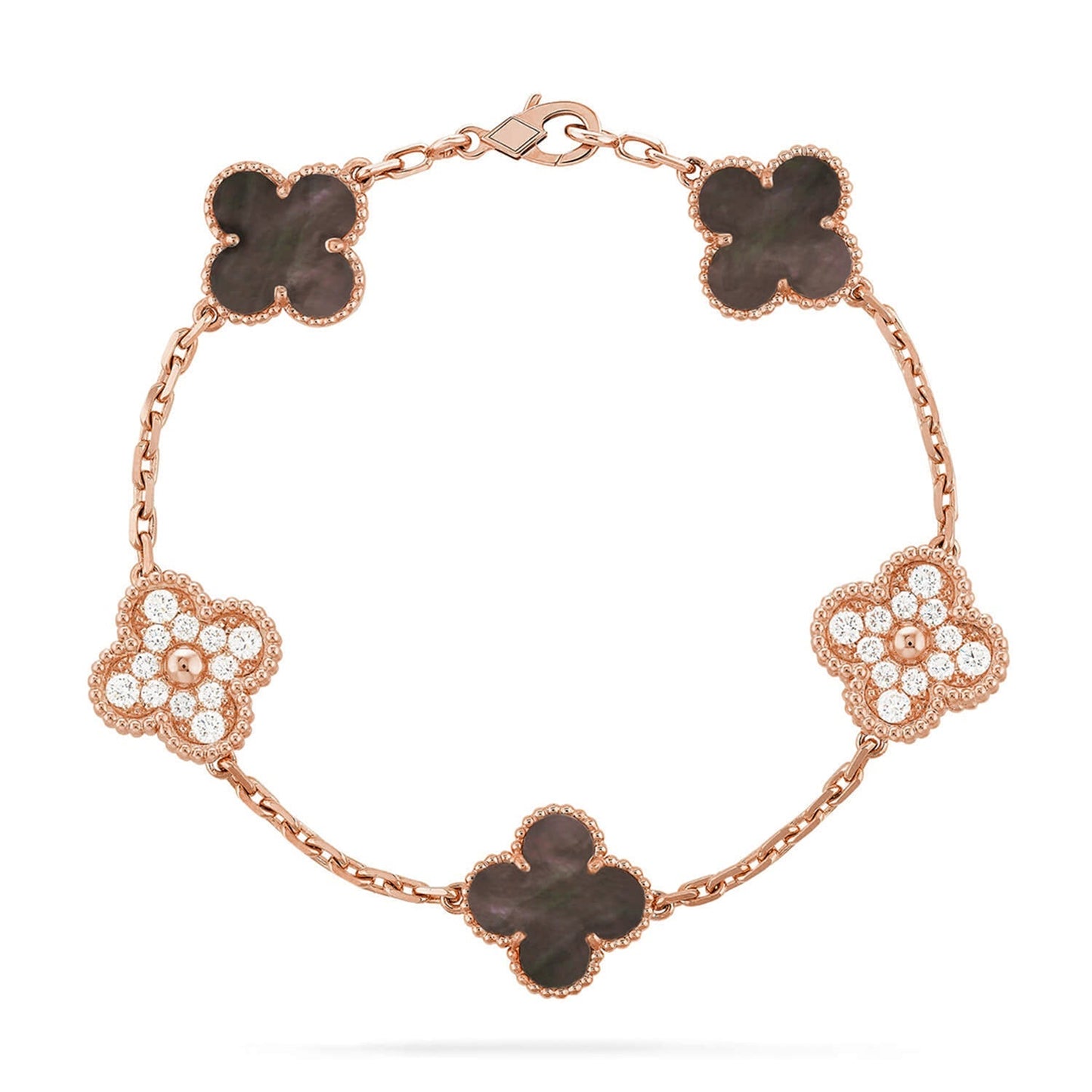 [Avelora]LUCKY CLOVER 5-MOTIF BRACELET - GREY MOTHER-OF-PEARL COLLECTION