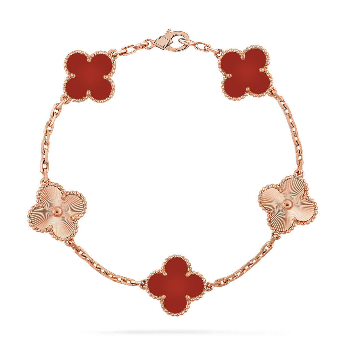 [Avelora Jewelry ] CLOVER 5 MOTIF RED CORNELIAN BRACELET COLLECTION