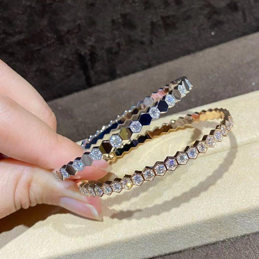 [Avelora Jewelry ]BEE LOVE GOLD BRACELET FULL DIAMOND