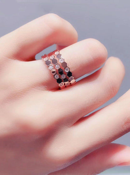 [Avelora]BEE LOVE RING ROSE GOLD DIAMOND
