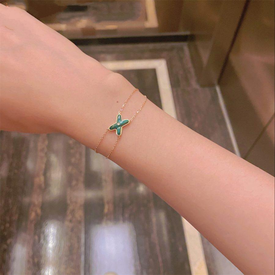 [Avelora Jewelry ]JEUX BRACELET MALACHITE PINK GOLD 1 DIAMOND