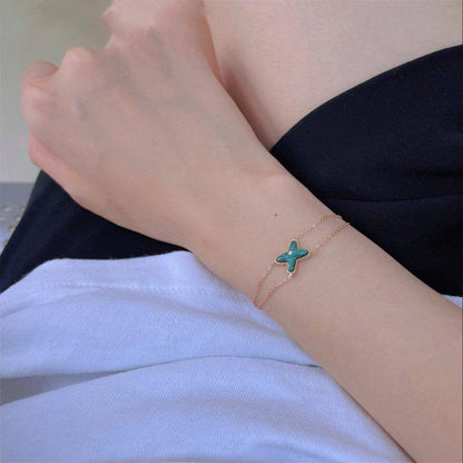 [Avelora]JEUX BRACELET MALACHITE ROSE GOLD 1 DIAMOND