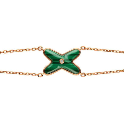 [Avelora]JEUX BRACELET MALACHITE ROSE GOLD 1 DIAMOND