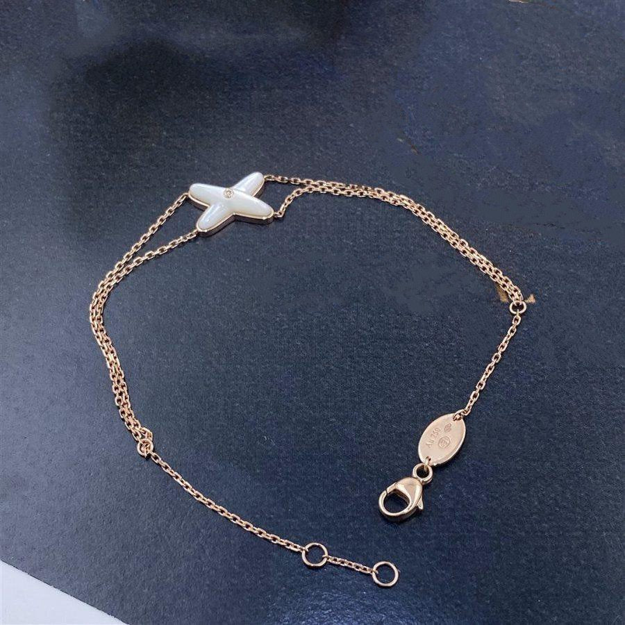[Avelora]JEUX BRACELET WHITE MOP ROSE GOLD 1 DIAMOND
