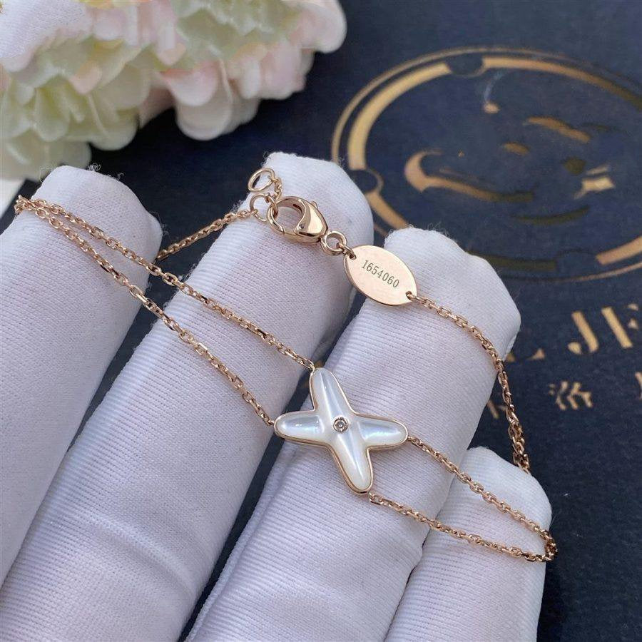 [Avelora]JEUX BRACELET WHITE MOP ROSE GOLD 1 DIAMOND