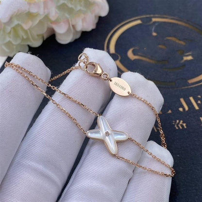[Avelora]JEUX BRACELET WHITE MOP ROSE GOLD 1 DIAMOND