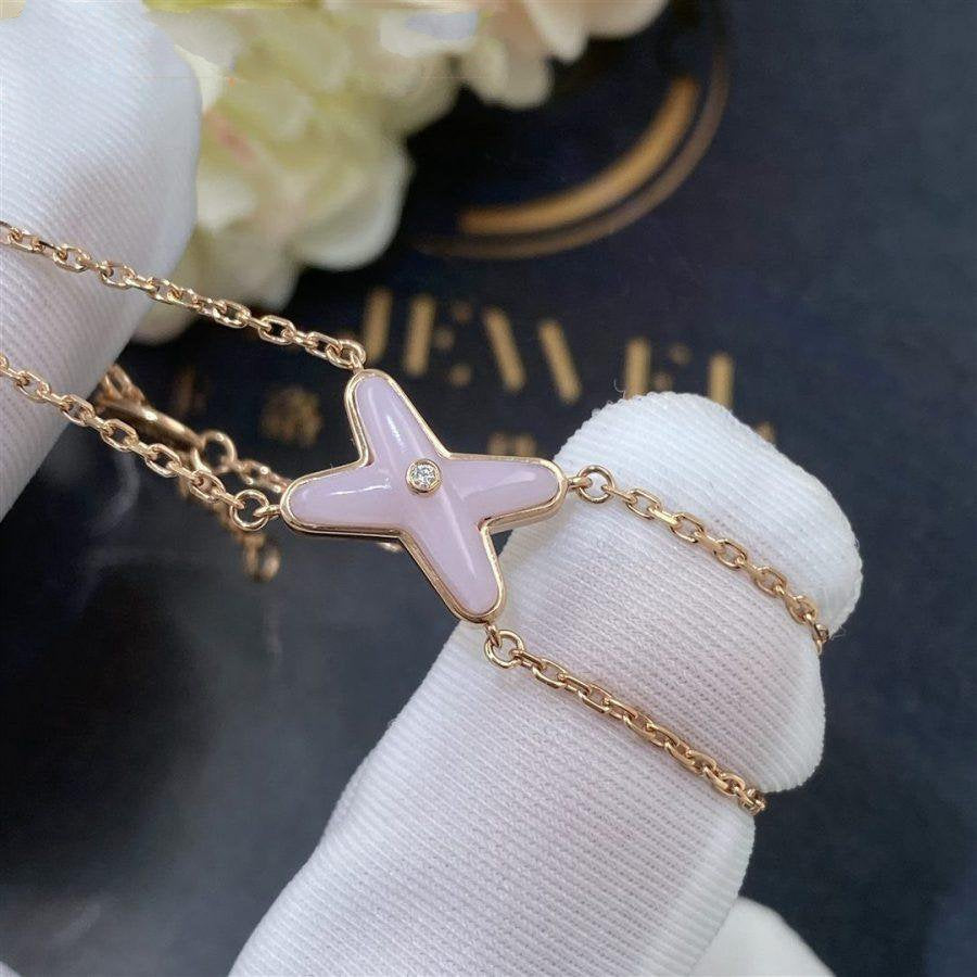 [Avelora Jewelry ]JEUX BRACELET PINK MOP PINK GOLD 1 DIAMOND
