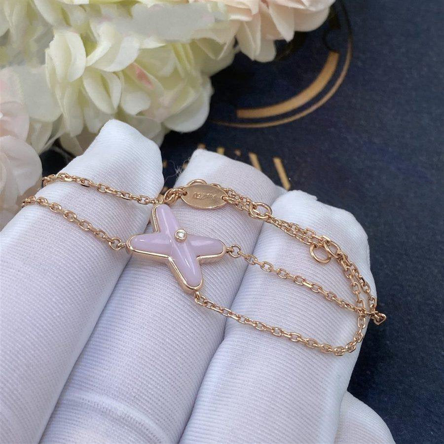[Avelora Jewelry ]JEUX BRACELET PINK MOP PINK GOLD 1 DIAMOND
