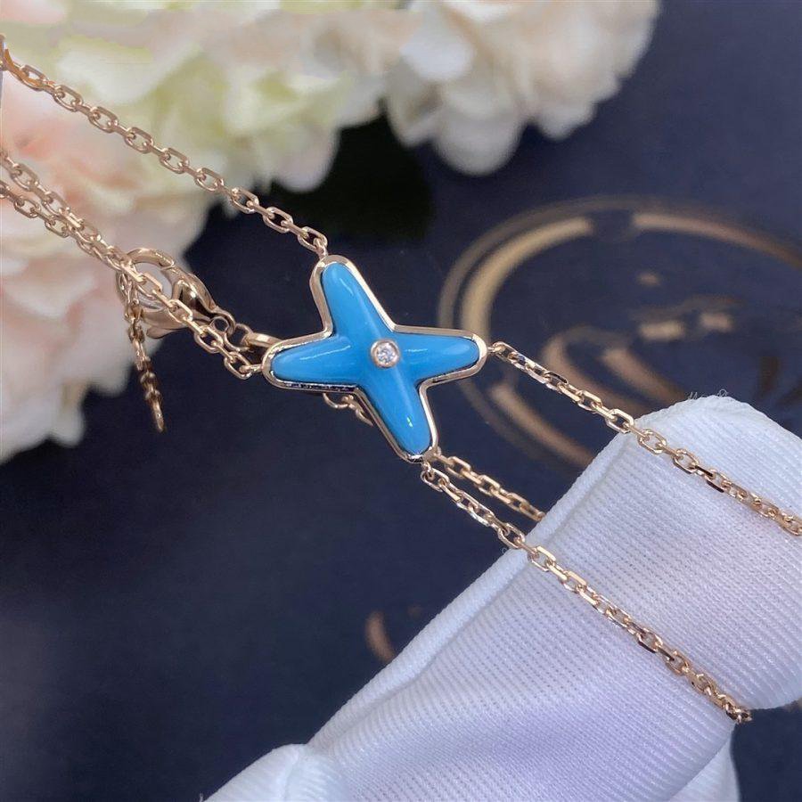 [Avelora Jewelry ]JEUX BRACELET TURQUOISE PINK GOLD 1 DIAMOND