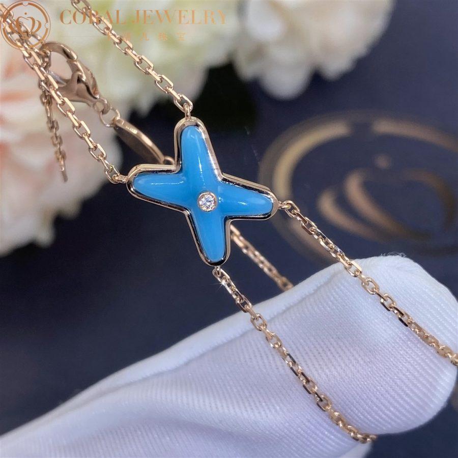 [Avelora Jewelry ]JEUX BRACELET TURQUOISE PINK GOLD 1 DIAMOND
