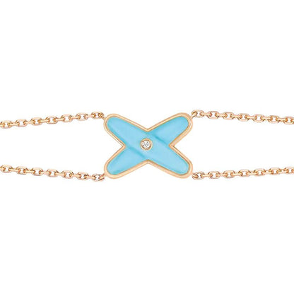 [Avelora]JEUX BRACELET TURQUOISE ROSE GOLD 1 DIAMOND