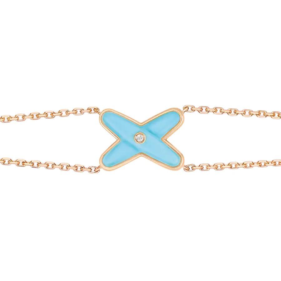 [Avelora Jewelry ]JEUX BRACELET TURQUOISE PINK GOLD 1 DIAMOND