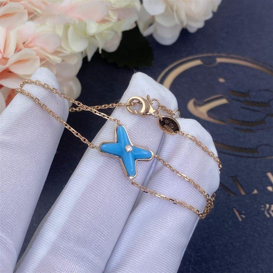 [Avelora]JEUX BRACELET TURQUOISE ROSE GOLD 1 DIAMOND