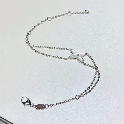 [Avelora]JEUX BRACELET WHITE MOP SILVER 1 DIAMOND