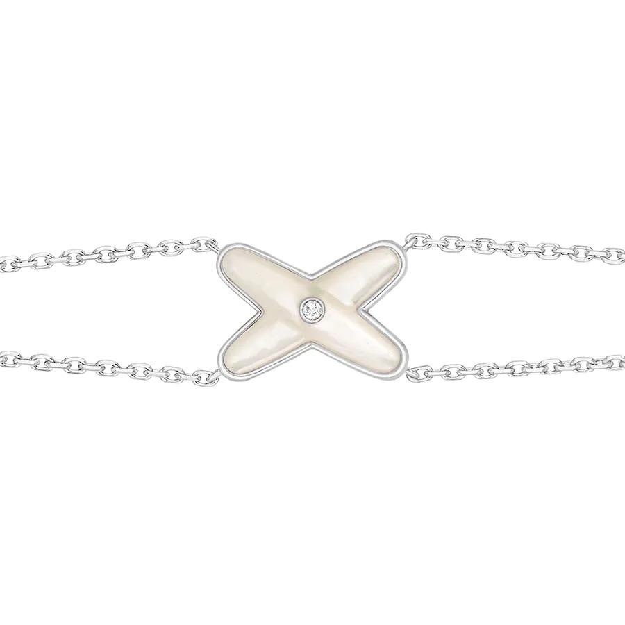 [Avelora]JEUX BRACELET WHITE MOP SILVER 1 DIAMOND