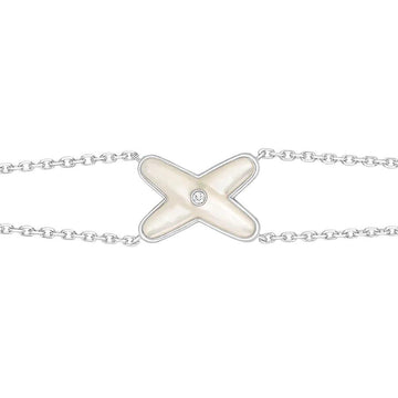 [Avelora Jewelry ]JEUX BRACELET WHITE MOP SILVER 1 DIAMOND