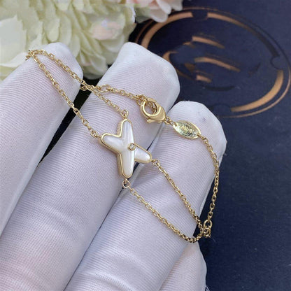 [Avelora]JEUX BRACELET WHITE MOP GOLD 1 DIAMOND