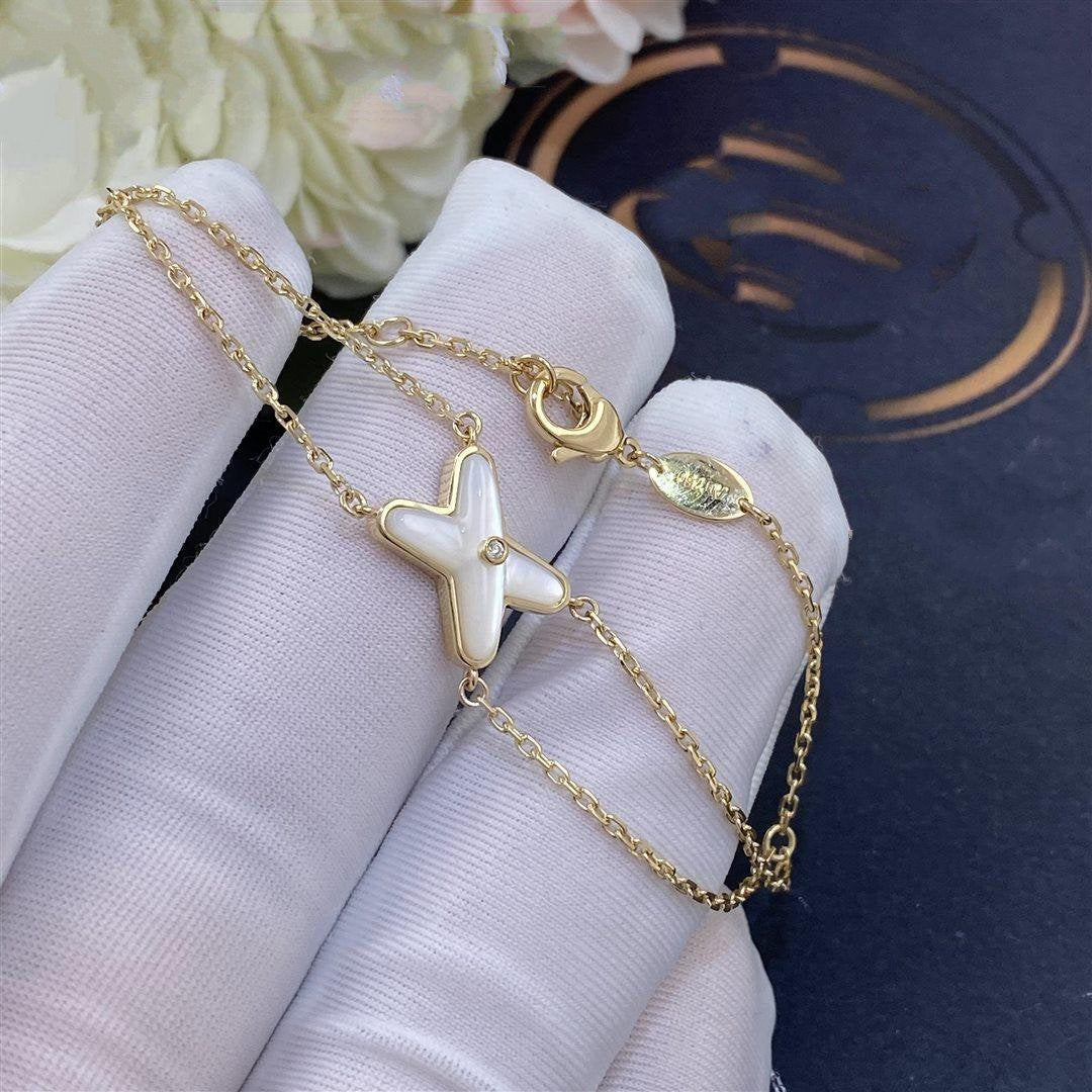 [Avelora Jewelry ]JEUX BRACELET WHITE MOP GOLD 1 DIAMOND