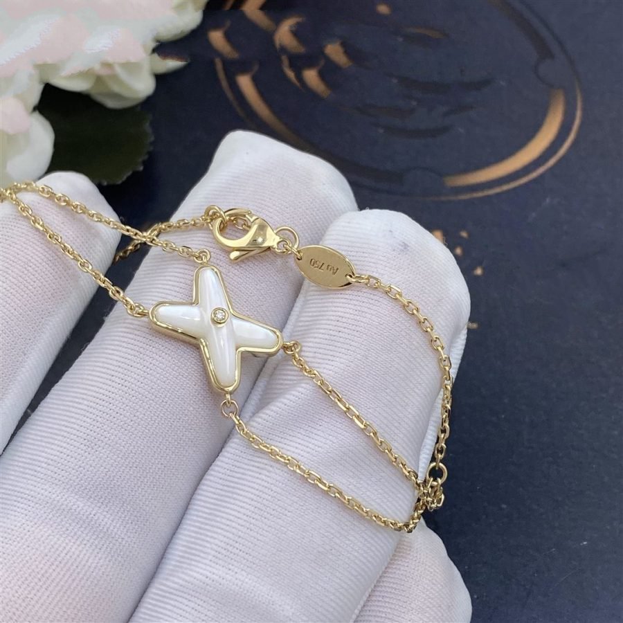 [Avelora Jewelry ]JEUX BRACELET WHITE MOP GOLD 1 DIAMOND