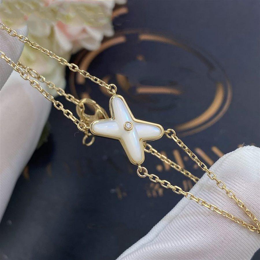 [Avelora Jewelry ]JEUX BRACELET WHITE MOP GOLD 1 DIAMOND