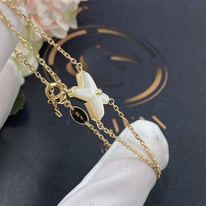[Avelora]JEUX BRACELET WHITE MOP GOLD 1 DIAMOND