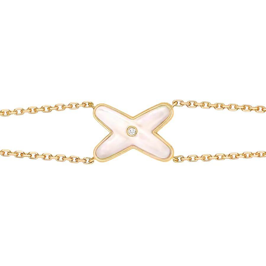[Avelora]JEUX BRACELET WHITE MOP GOLD 1 DIAMOND
