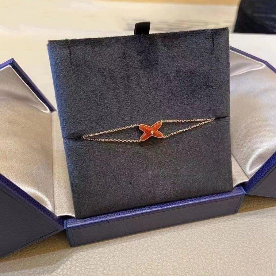 [Avelora Jewelry ]JEUX BRACELET CARNELIAN PINK GOLD 1 DIAMOND