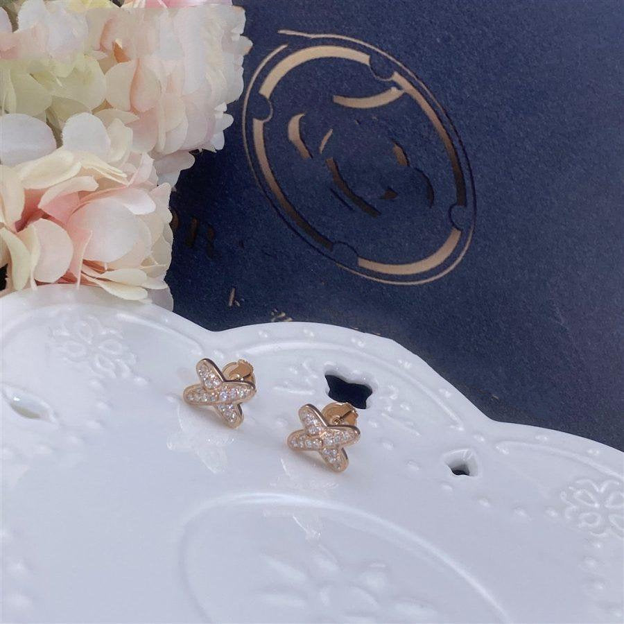 [Avelora]JEUX DE ROSE GOLD DIAMOND EARRINGS
