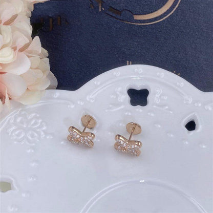 [Avelora]JEUX DE ROSE GOLD DIAMOND EARRINGS