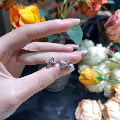 [Avelora]JEUX DE SILVER DIAMOND EARRINGS