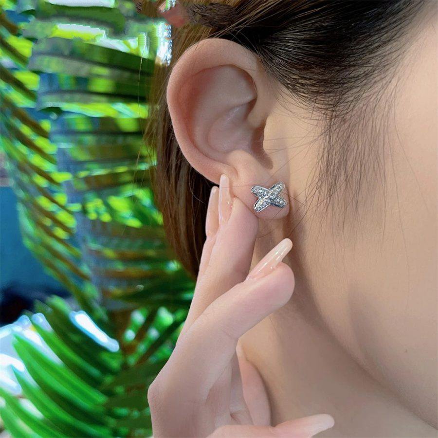 [Avelora]JEUX DE SILVER DIAMOND EARRINGS