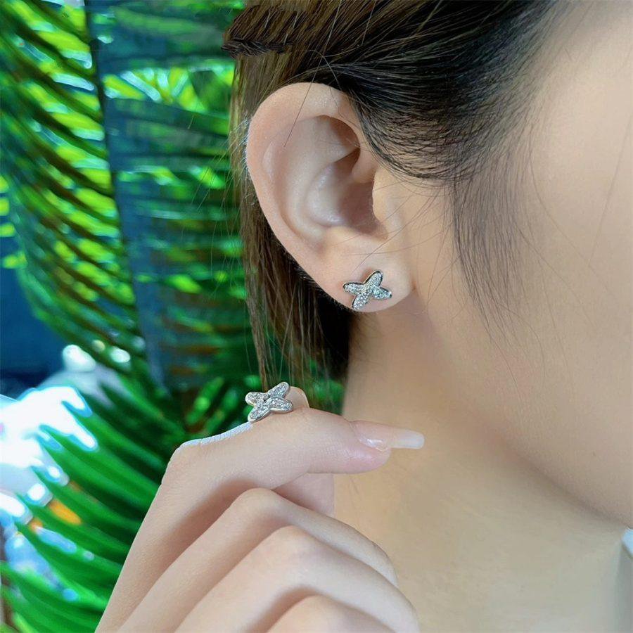 [Avelora]JEUX DE SILVER DIAMOND EARRINGS