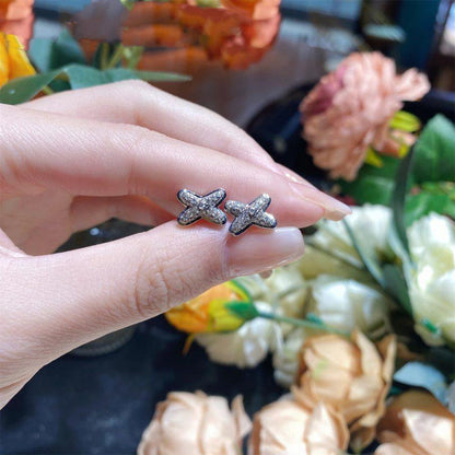 [Avelora]JEUX DE SILVER DIAMOND EARRINGS