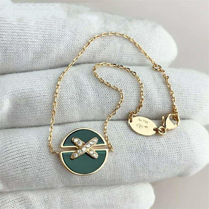 [Avelora]JEUX DE BRACELET MALACHITE ROSE GOLD DIAMONDS